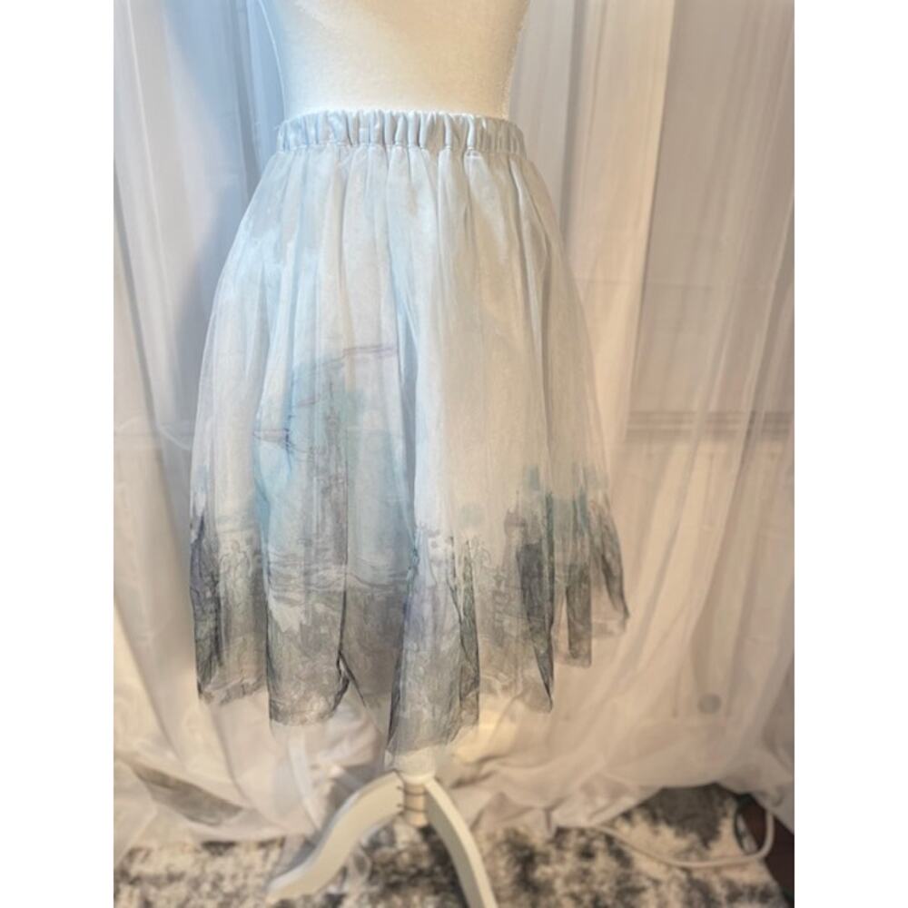 Disney Cinderella Women‎ Size X-Small Tulle Skirt with Castle Print
